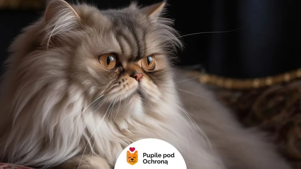 Dostojny kot perski wpatruje się w przestrzeń