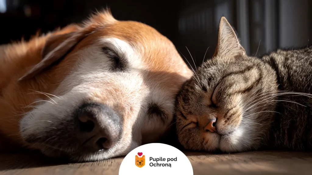 Pies i kot śpiący razem. Czy robaki od kota mogą przenieść się na inne zwierzęta domowe?