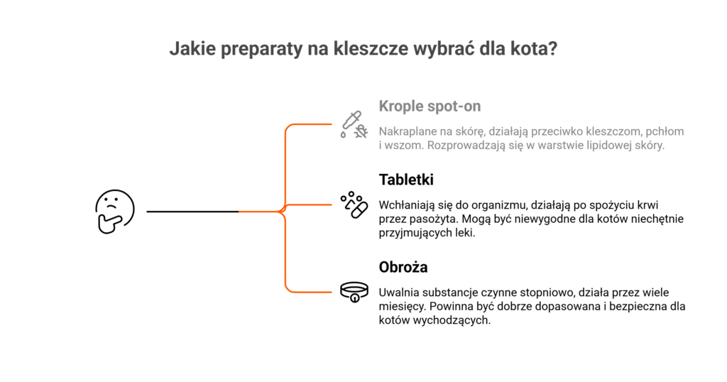 Preparaty na kleszcze dla kota